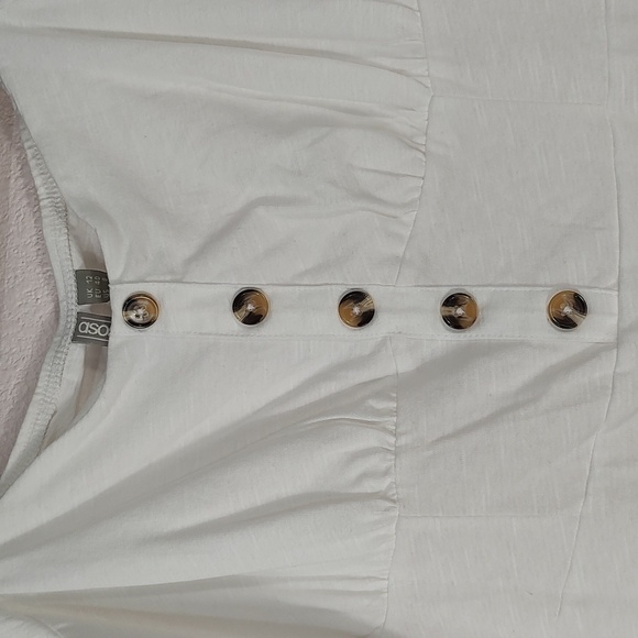 Asos Cupped off the shoulder White Short Sleeve Dress Size 8 - Picture 5 of 9